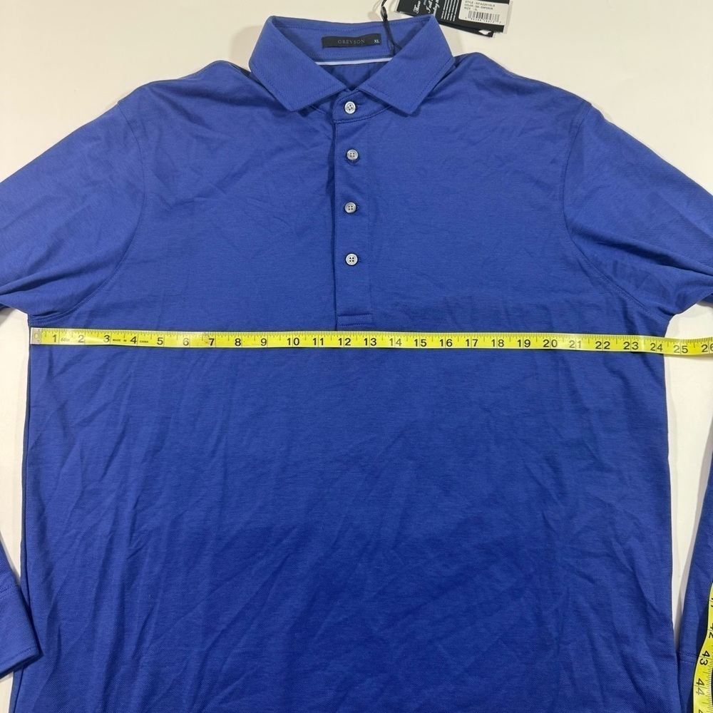 New Greyson Omaha Long Sleeve Polo Shirt Emperor Blue - Picture 7 of 8